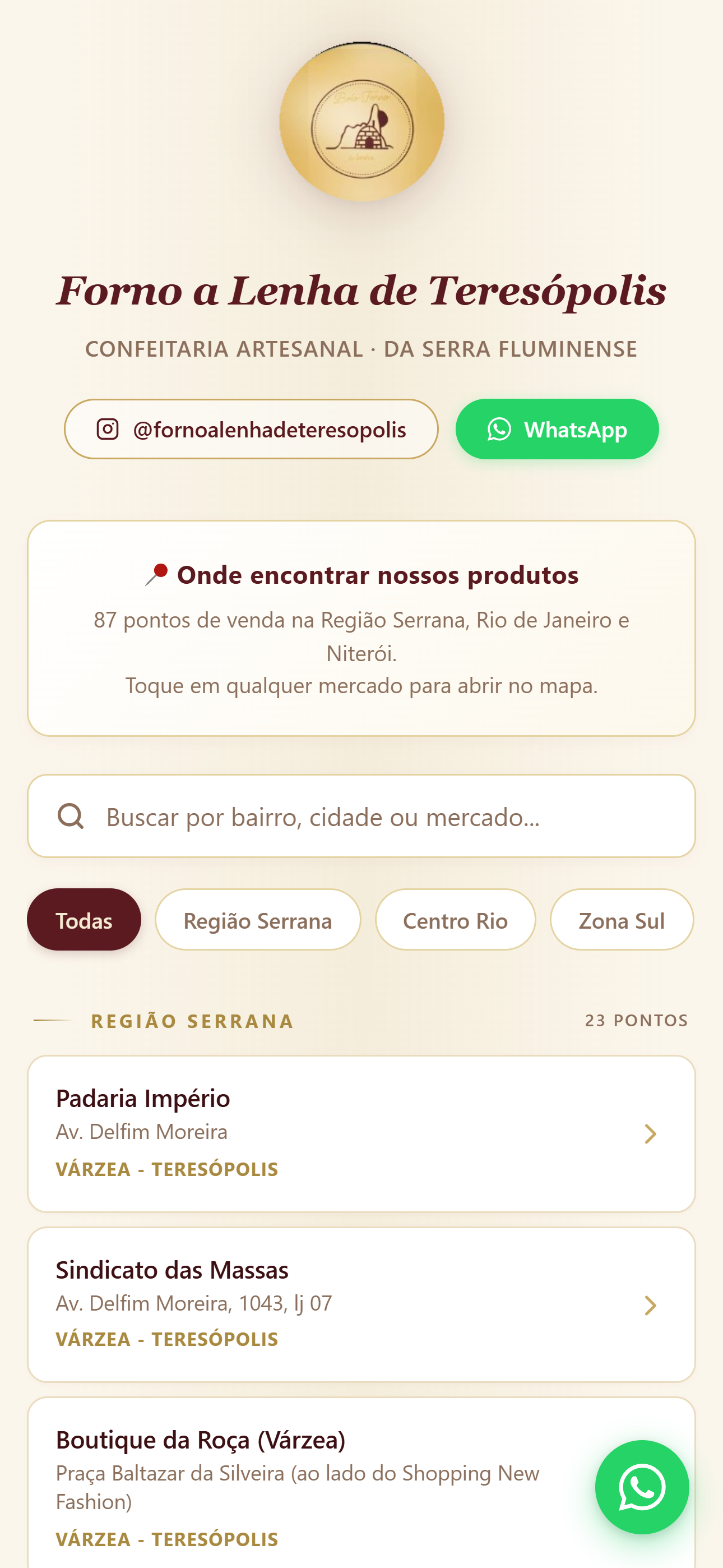 Site Forno a Lenha — mobile